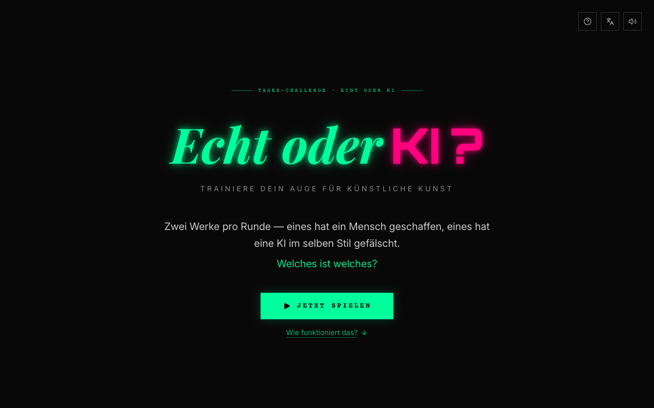 Screenshot von Echt oder KI?